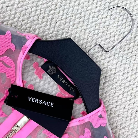 🚩steal authentic Versace Pink Floral Sheer Jacket - Picture 3 of 4